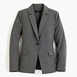NWT J.Crew Slim Single-Button Blazer in Everyday Wool,Heather Coal (grey, sz 22)